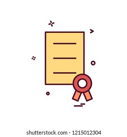 Award document file prize ribbon icon vector design