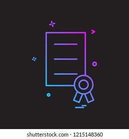 Award document file prize ribbon icon vector design