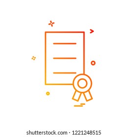 Award document file prize ribbon icon vector design