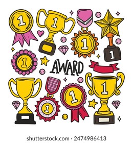 Award Doodle Element Handgezeichnete Vektorgrafik