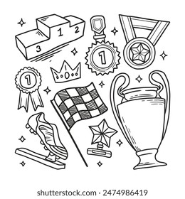 award doodle element hand drawn vector
