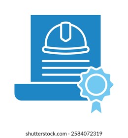 Award dual tone blue color icon, mini, small illustration. use for modern concept, print, UI, UX kit, web and app development. Vector EPS 10, related to industrial, business, finance, investment.