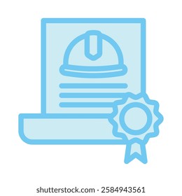 Award dual tone blue color icon, mini, small illustration. use for modern concept, print, UI, UX kit, web and app development. Vector EPS 10, related to industrial, business, finance, investment.