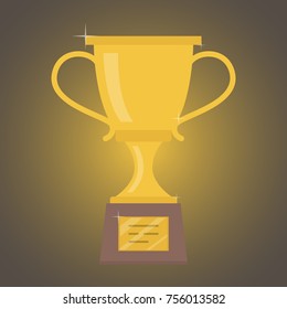 Award e golden cup.The concept of victory. Vector illustration.