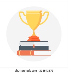 Award, education theme, flat style, colorful, vector icon for info graphics, websites, mobile and print media.
