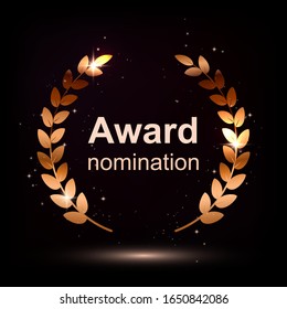 award element isolation on darck background. winner nomination. vector illustration