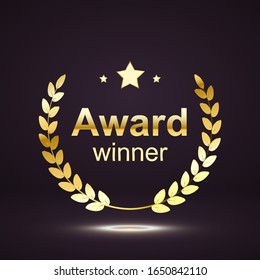 award element isolation on darck background. winner nomination. vector illustration