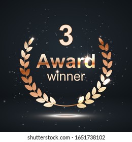 award element isolation on darck background. winner nomination. vector illustration