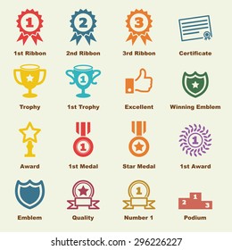 award elements, vector infographic icons