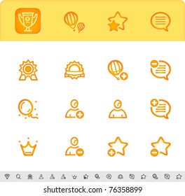 award, first place and favorite icons set svg