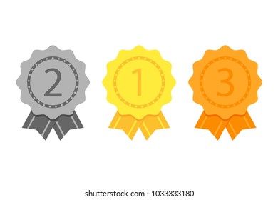 Award for the first, second, third place. Gold, silver, bronze