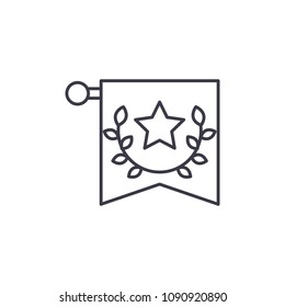 Award flag linear icon concept. Award flag line vector sign, symbol, illustration.