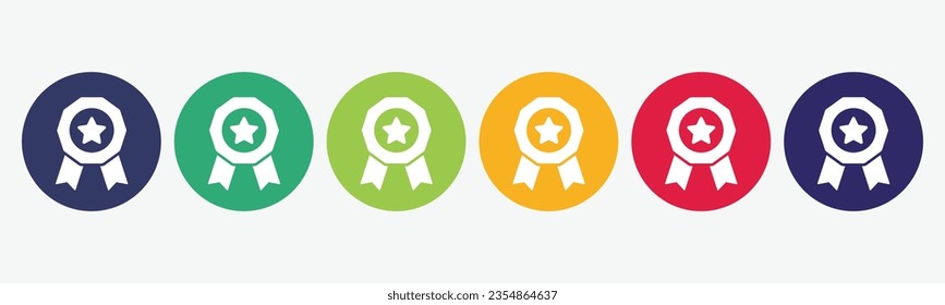 Award flat design icon set.