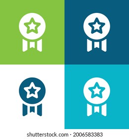 Award Flat four color minimal icon set