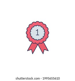 Icono plano de premio aislado en fondo blanco 