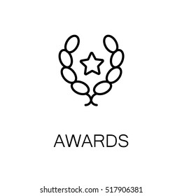 Award flat icon. Single high quality outline symbol of medal or other award for web design or mobile app. Thin line signs of award for design logo, visit card, etc. 