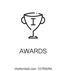 Award flat icon. Single high quality outline symbol of medal or other award for web design or mobile app. Thin line signs of award for design logo, visit card, etc. 