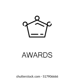 Award flat icon. Single high quality outline symbol of medal or other award for web design or mobile app. Thin line signs of award for design logo, visit card, etc. 