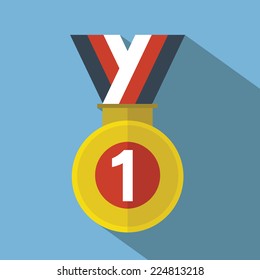 award flat illustration, one