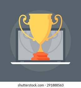 Award flat style, colorful, vector icon for info graphics, websites, mobile and print media.