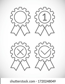 icono de etiqueta de forma de los indicadores de adjudicación con marca de verificación 