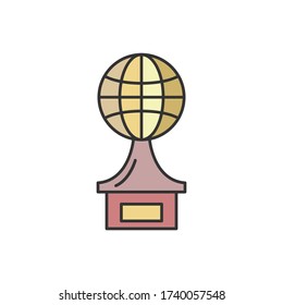 Award, globe, cup icon. Simple outline colored vector of award icons for ui and ux, website or mobile application