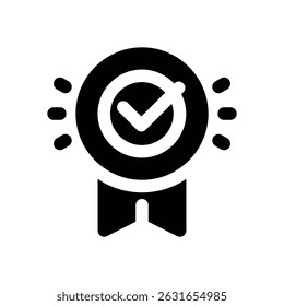 ícone de glifo de prêmio. Ícone vetorial forte e sólido para sites, interfaces móveis, apresentações e marca visual. Alta qualidade e fácil de editar.