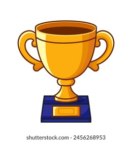 Award gold cup. Vector illustration.