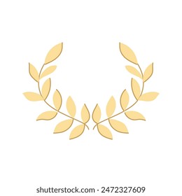 award gold laurel cartoon. en winner, wreath prize, medal ribbon award gold laurel sign. isolated symbol vector illustration