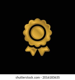 Award gold plated metalic icon or logo vector