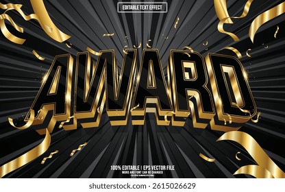 Award golden 3D editable text effect