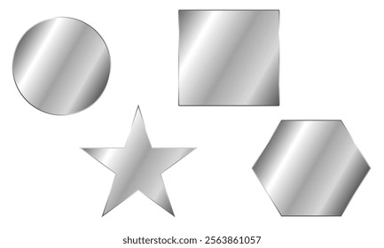 Award golden, silver illustration.  black background.   set.