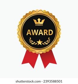 award golden stickers vector design