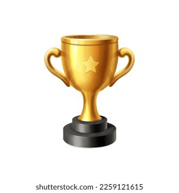 Gold Champions Football Trophy on Woodgrain Finish Base