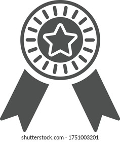 Award gray icon, achievement, vector graphics