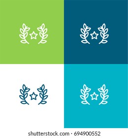 Award green and blue material color minimal icon or logo design