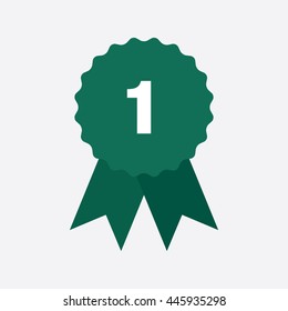 Award green ribbon icon