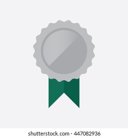 Award Green Ribbon Icon Vector