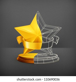 Award half stars, vector
