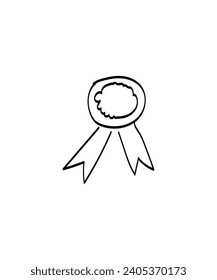 award hand draw icon, vector best line icon.