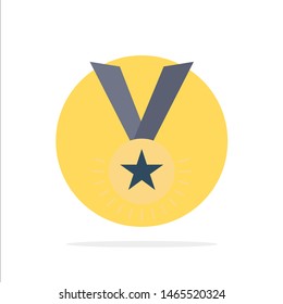 Award, honor, medal, rank, reputation, ribbon Flat Color Icon Vector. Vector Icon Template background