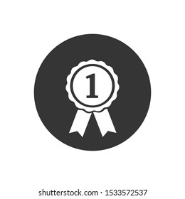 Award icon with 1, vector illustration