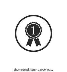 Award icon with 1, vector illustration