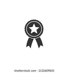 Icono de premio con 1, ilustración vectorial en plano