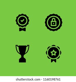 award icon. 4 award set with medal and trophy shape vector icons for web and mobile app