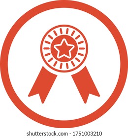 Award icon, achievement, orange  vector graphics