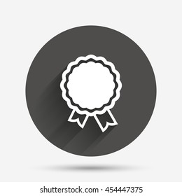 Award icon. Best guarantee symbol. Winner achievement sign. Circle flat button with shadow. Vector