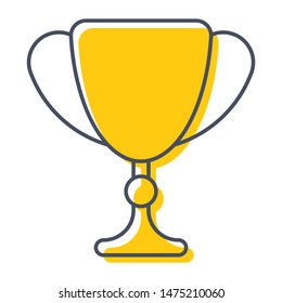 Award icon with champion golden trophy cup for winner