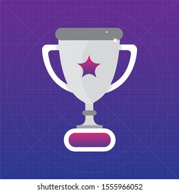 Award icon with champion golden trophy cup for winner.