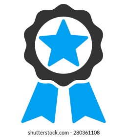 Award icon from Competition & Success Bicolor Icon Set. This isolated flat symbol uses modern corporation light blue and gray colors.